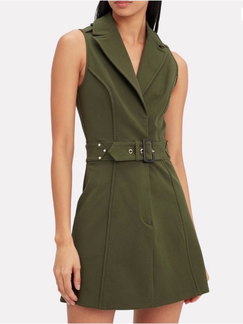 Derek Lam Army Green Belted Trench Dress Size 4 - Picture 1 of 11